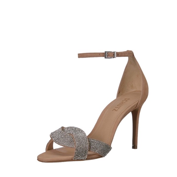 NWT SCHUTZ Jolita Crystal Suede Sandal - Picture 2 of 10